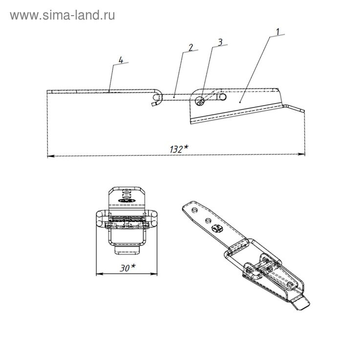 Замок накидной L-130, покрытие цинк, 40 шт.