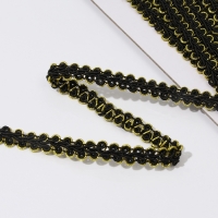 Тесьма декоративная &laquo;Шанель&raquo;, 8 мм, 10 &plusmn; 1 м, цвет чёрный/золотой