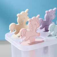 Форма для мороженого &laquo;Единороги&raquo;, 12,5&times;7,5&times;14 см, 4 ячейки, цвет прозрачный