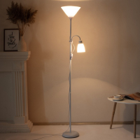 Торшер "Тренд 2" 1х40Вт Е27+1хЕ27 40Вт белый 22х22х180 см.