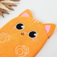 Мочалка детская для купания &laquo;Котик&raquo;, варежка, из махры