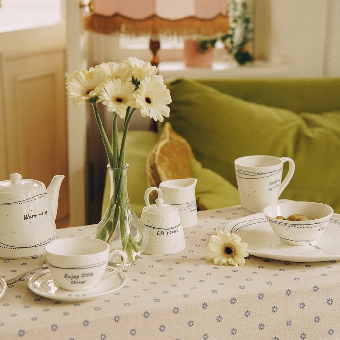 Набор чайный фарфоровый SL Home &laquo;Милый дом&raquo;, 4 предмета: 2 чашки 275 мл, 2 блюдца d=15,5 см, цвет белый