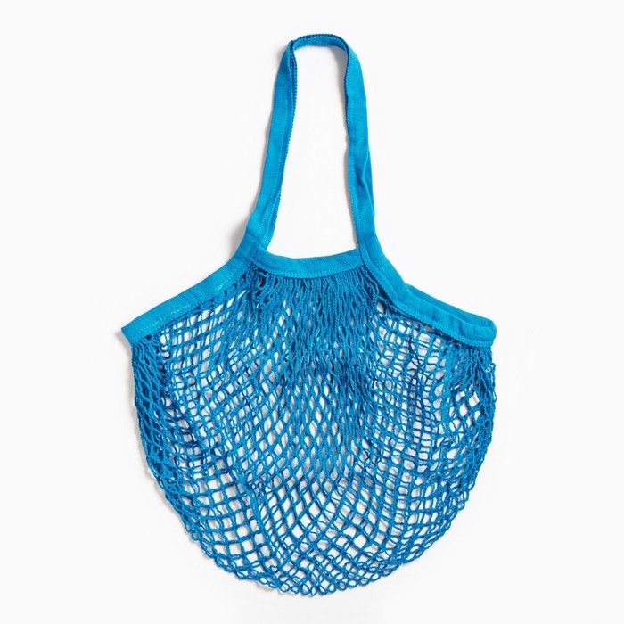 Авоська, 41 х 27 см, ручка 17 см, клетка 1.5 см, синяя