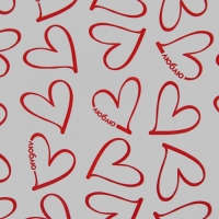 Плёнка для цветов упаковочная глянцевая прозрачная &laquo;Сердца&raquo;, красные, 0.6 x 10 м