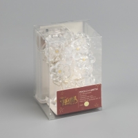 Гирлянда &laquo;Нить&raquo; 2 м роса с насадками &laquo;Цветок&raquo;, IP20, серебристая нить, 20 LED, 2 режима, батарейки ААх2 (нет в комплекте), свечение тёплое белое