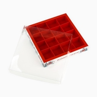 Коробка под 16 конфет с ячейками &laquo;Снежные домики&raquo;, 19 х 19 х 3 см