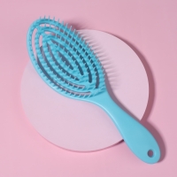 Расчёска массажная, для сушки волос, 7,5 &times; 23,5 см, цвет голубой