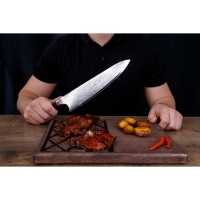 Нож шеф Magistro &laquo;Ортего&raquo;, длина лезвия 24 см, дамасская сталь AUS-10