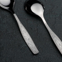 Ложка десертная &laquo;Уралочка&raquo;, длина 16 см, толщина 2 мм, цвет серебряный