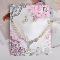 Набор 2 предмета: серьги, колье &laquo;Вернисаж&raquo; жемчужная капля, цвет белый в серебре, 45 см