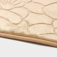 Коврики для ванной и туалета Доляна &laquo;Галька, ракушки&raquo;, 2 шт: 39&times;40 см, 50&times;80 см, цвет бежевый