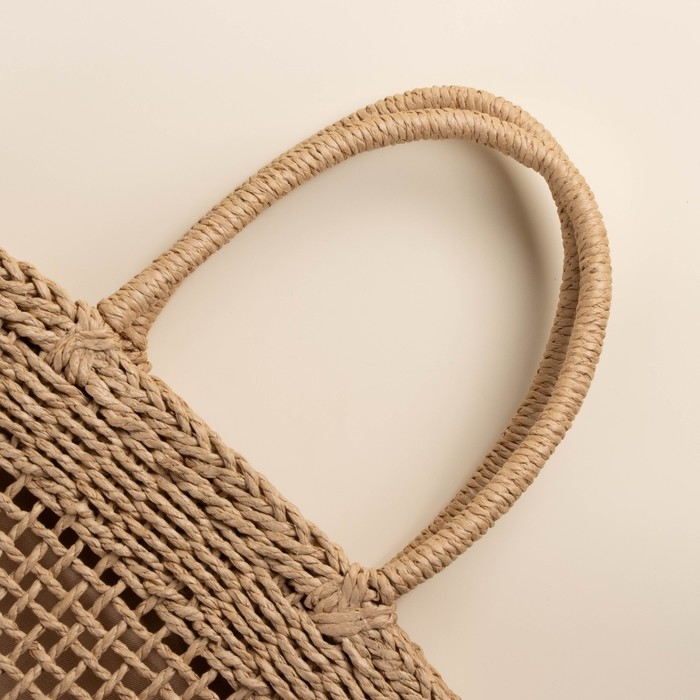 Сумка женская SL Home, ручное плетение, хлопок, длина ручек 18,5 см, 40&times;27 см