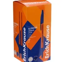 Ручка шариковая ErichKrause Slender Stick Orange, Super Glide, 0.7 мм, синяя