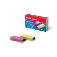 Скобы омеднённые №10, ErichKrause, для степлера, 1000 шт., цветные