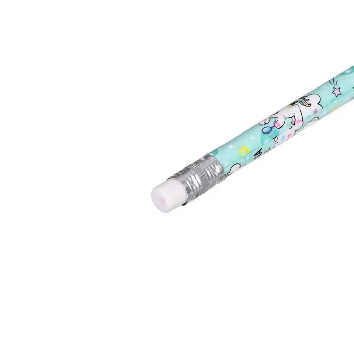 Карандаш чернографитный с ластиком &laquo;Единороги&raquo;, твердость НВ, корпус круглый, МИКС (штрихкод на штуке)