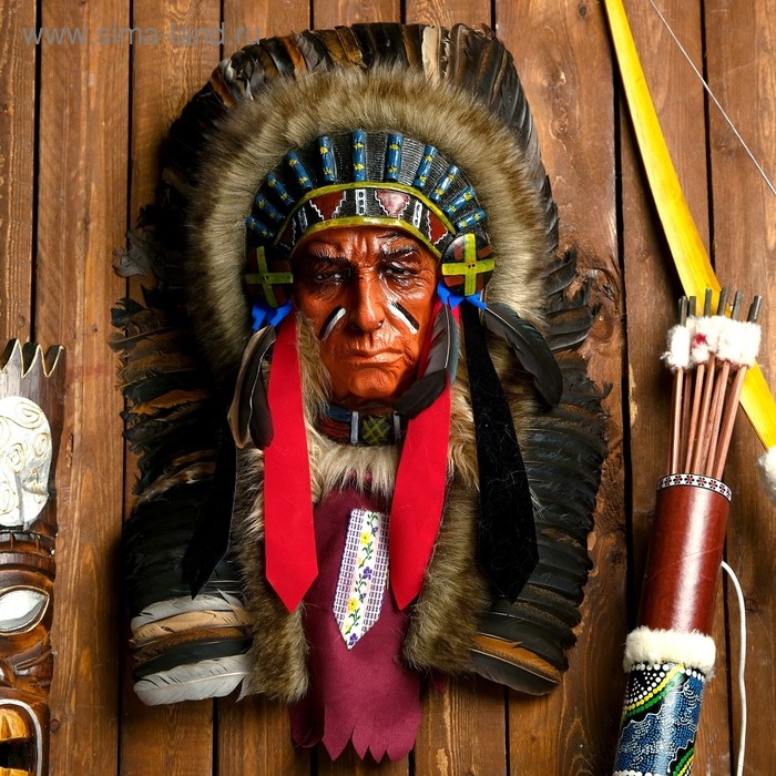 Панно "Индеец Лиуону" 40х15х60 см, МИКС