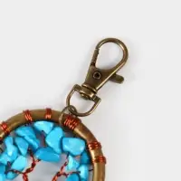 Брелок ловец снов "Великое древо" 19 см, цв. голубой