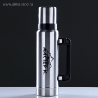 Термос, 1.2 л, Движение, "Мастер К.", с кружкой, сохраняет тепло 18 ч, 36 х 11 см, хром