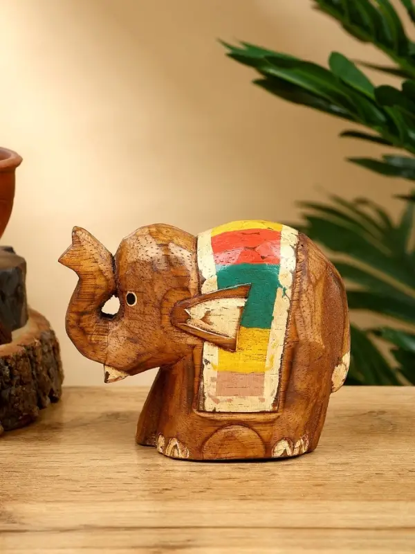 Сувенир "Слонёнок" дерево 11х5х9 см, цв. бежевый