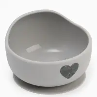 Тарелка детская на присоске и ложка, серый, Mum&Baby