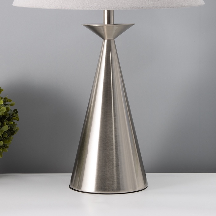 Настольная лампа с абажуром RISALUX &laquo;Эрика&raquo;, Е27, 40 Вт, серебро, 34&times;34&times;56 см