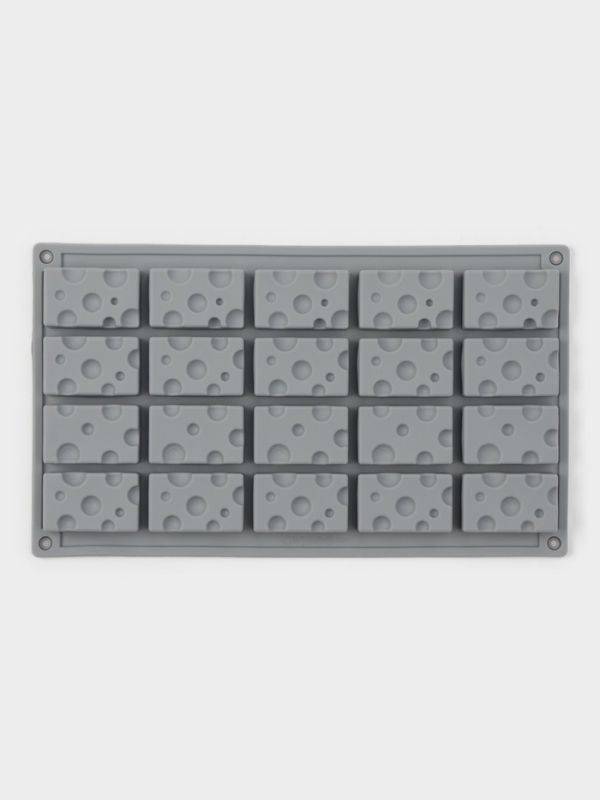 Форма для выпечки и муссовых десертов KONFINETTA &laquo;Сыр&raquo;, силикон, 20 ячеек (5&times;3см), 30&times;17,5&times;1,9 см, серая