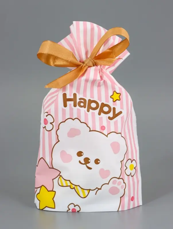 Пакет полиэтиленовый подарочный с лентой, "Счастье", 13 х 23 см