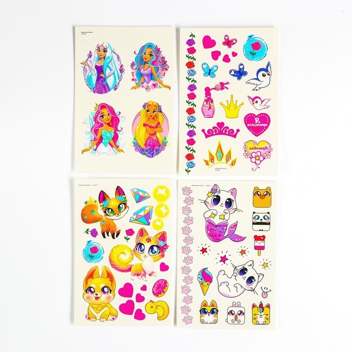 Детские переводки-татуировки на тело &laquo;Кошечка&raquo; набор 4 шт.