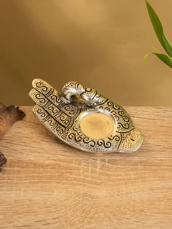 Подставка под благовония "Мудра"  алюминий 14х7,5 см