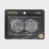 Крючки самоклеящиеся St&ouml;lz &laquo;Классика&raquo;, 2 шт, шестиугольник, 4.5&times;4.5&times;3 см, хромированные