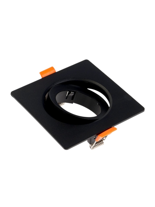 Светильник встраиваемый, поворотный, под лампу MR16, пластик, квадрат, пластик, черный