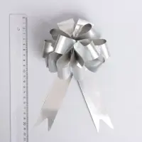 Бант-шар №3 простой серебряный