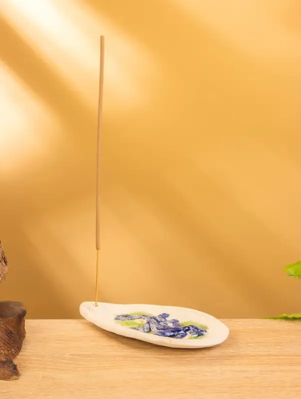 Подставка под благовония &laquo;Ящерица&raquo;, 14&times;7&times;1.5 см, керамика, синяя