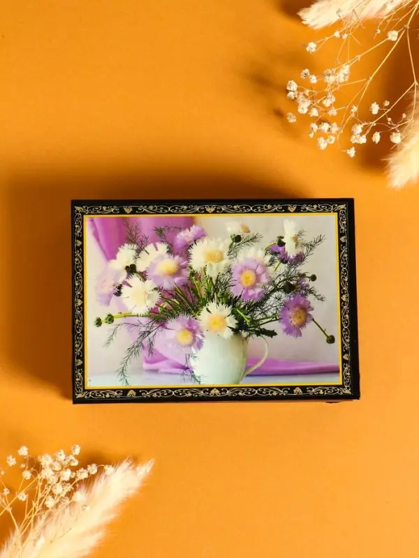 Шкатулка &laquo;Цветы в кувшине&raquo;, 10&times;14 см, лаковая миниатюра