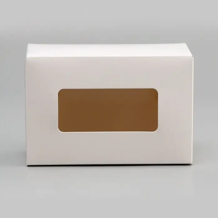 Коробка складная, с окном, белая, 15 х 10 х 7 см