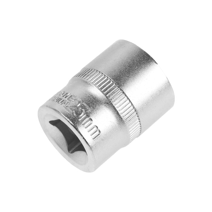 Головка торцевая шестигранная ТУНДРА, под квадрат 1/2", 23 мм, CrV