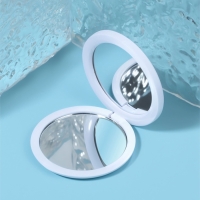 Зеркало складное &laquo;Витраж&raquo;, d = 7,3 см, цвет оранжевый/синий