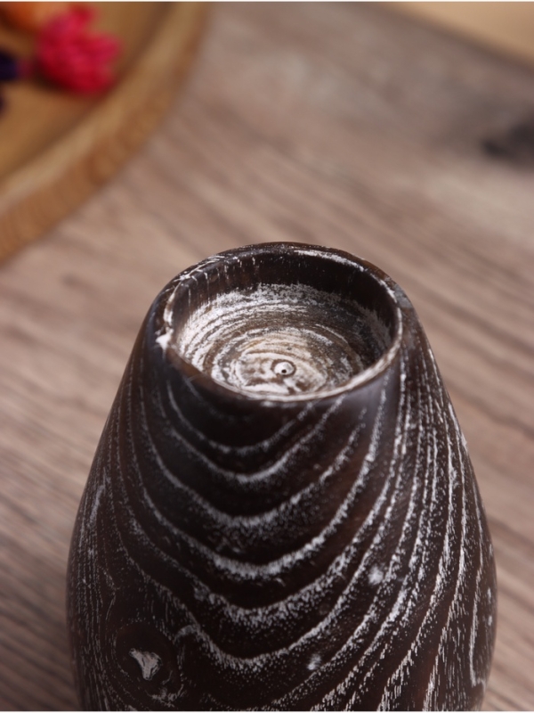 Подсвечник из дерева Джати, d 4 см, 8х8х11 см, цв. темно-коричневый