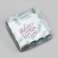 Коробка для печенья, кондитерская упаковка, "Елочные игрушки", 9 х 9 х 3 см, Новый год