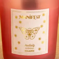 Свеча в стекле с камнем Manifest икебана 200 гр соевый воск