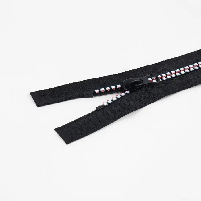 Молния &laquo;Трактор&raquo;, №5, разъёмная, замок автомат, 80 см, чёрная, белая, красная