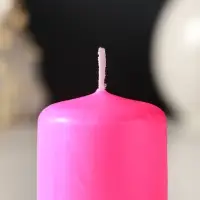 Свеча пеньковая 4х5 см, 7 ч, 47 г, розовый