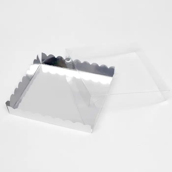 Коробочка для печенья, серебряная, 18 х 18 х 3 см