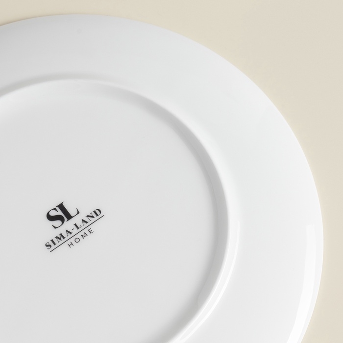 Тарелки SL Home &laquo;Каскарон&raquo;, d=23,3 см, набор 2 шт, костяной фарфор, белые