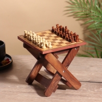 Шахматный столик складной 15,5х20х4,5 см, дерево шишам