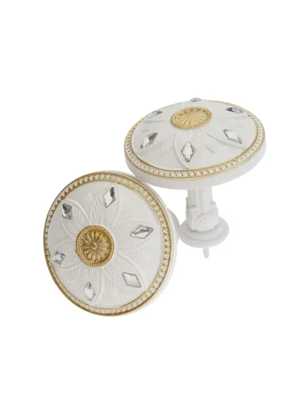 Крючок для штор CAPPIO KS032, d=98 мм, цвет белый с золотом, 2 шт