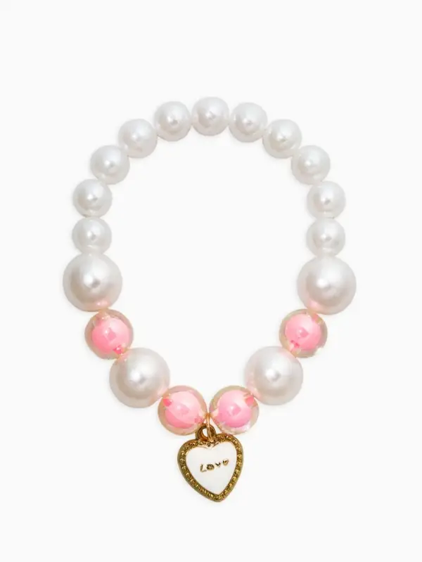 Набор детских украшений "Выбражулька" нежность, 4 предмета: клипсы, кольцо, бусы, браслет