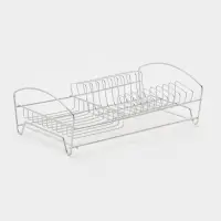 Сушилка для тарелок и кружек с поддоном 39*25*12 см, цвет хром