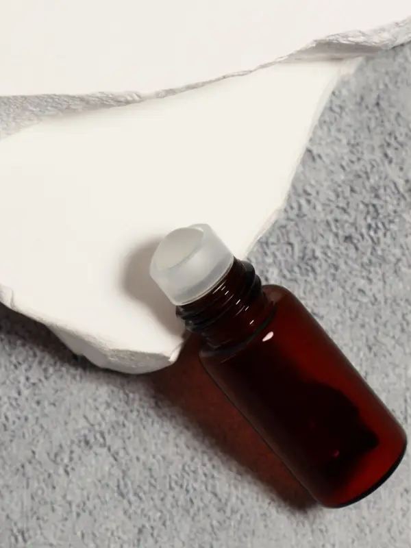 Флакон для парфюма, со стеклянным роликом, 3 мл, коричневый, чёрный