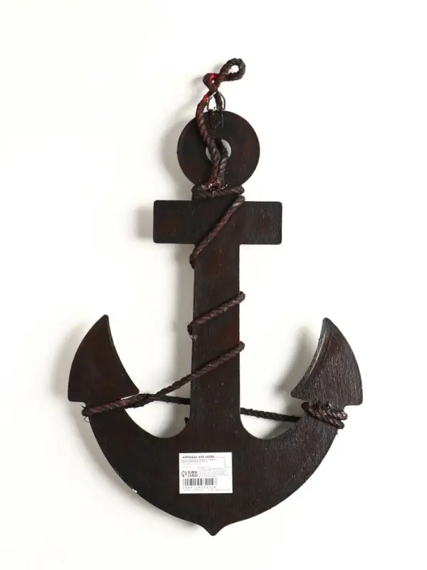 Якорь интерьерный с веревкой "Парусник" красно-коричневый 33х23х2 см